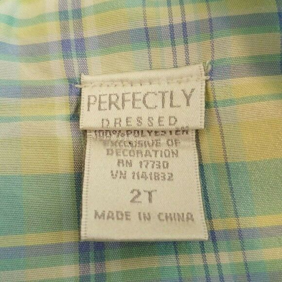 PERFECTLY Dressed Party Dress Size 2T Multicolor Green Bow - Picture 6 of 8